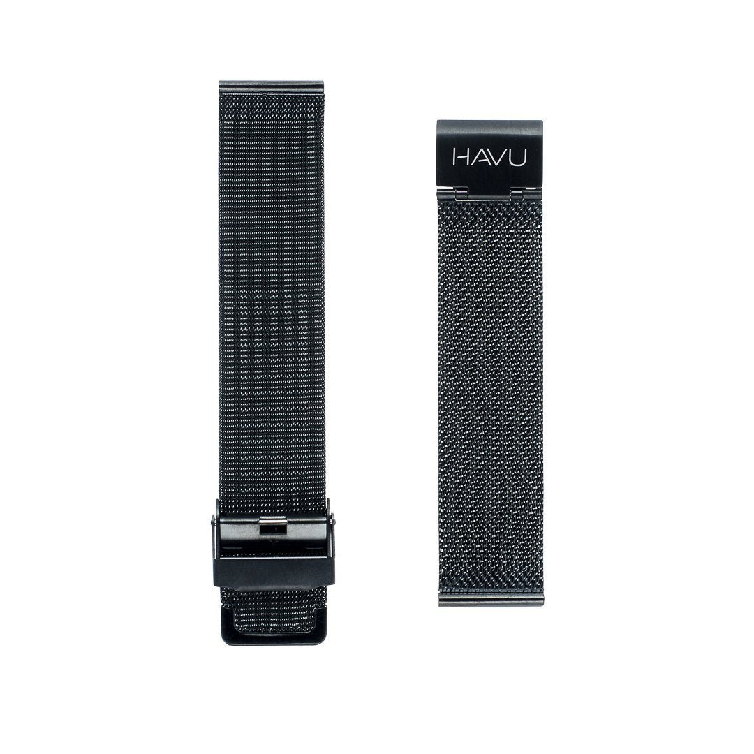"Musta metalliranneke (20mm, 22mm) - Havu Watches"