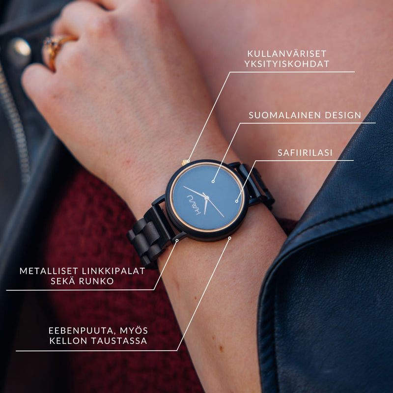 "Havu Aura 38 mm -rannekello ominaisuudet"