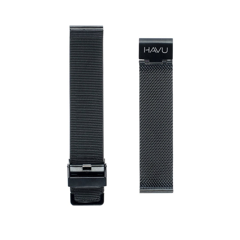 Musta metalliranneke (20mm, 22mm) - Havu Watches