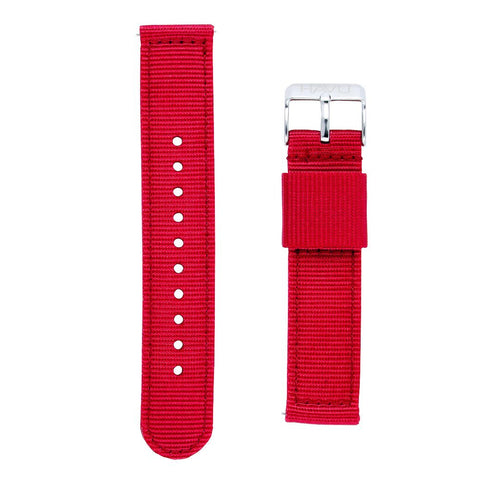 Punainen tekstiiliranneke (20mm) - Havu Watches