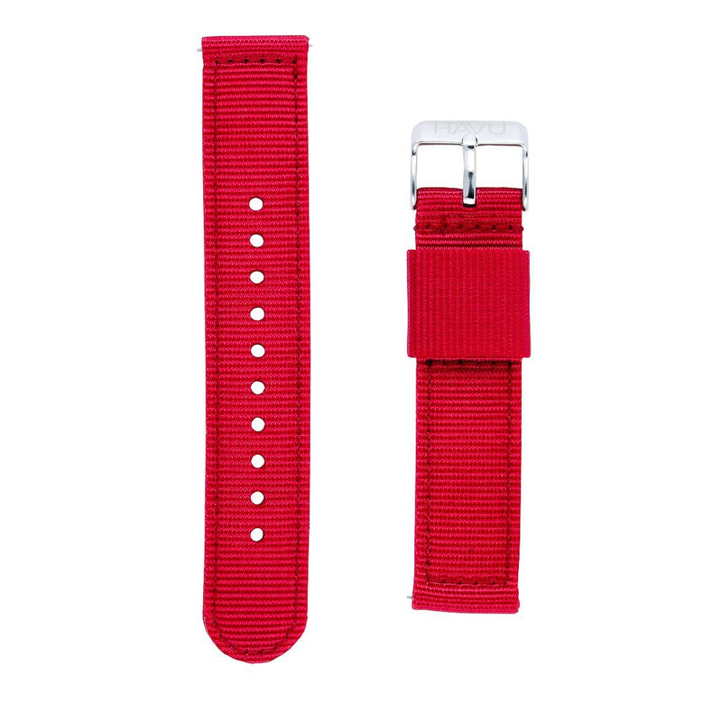 Punainen tekstiiliranneke (20mm) - Havu Watches