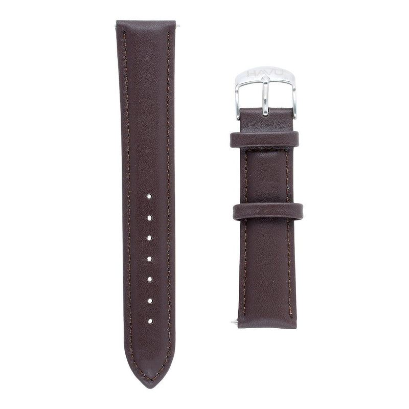 Ruskea nahkaranneke (16mm, 18mm, 20mm, 22mm) - Havu Watches