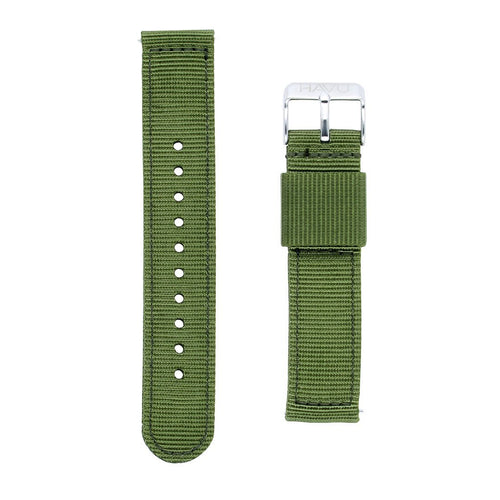 Vihreä tekstiiliranneke (20mm) - Havu Watches